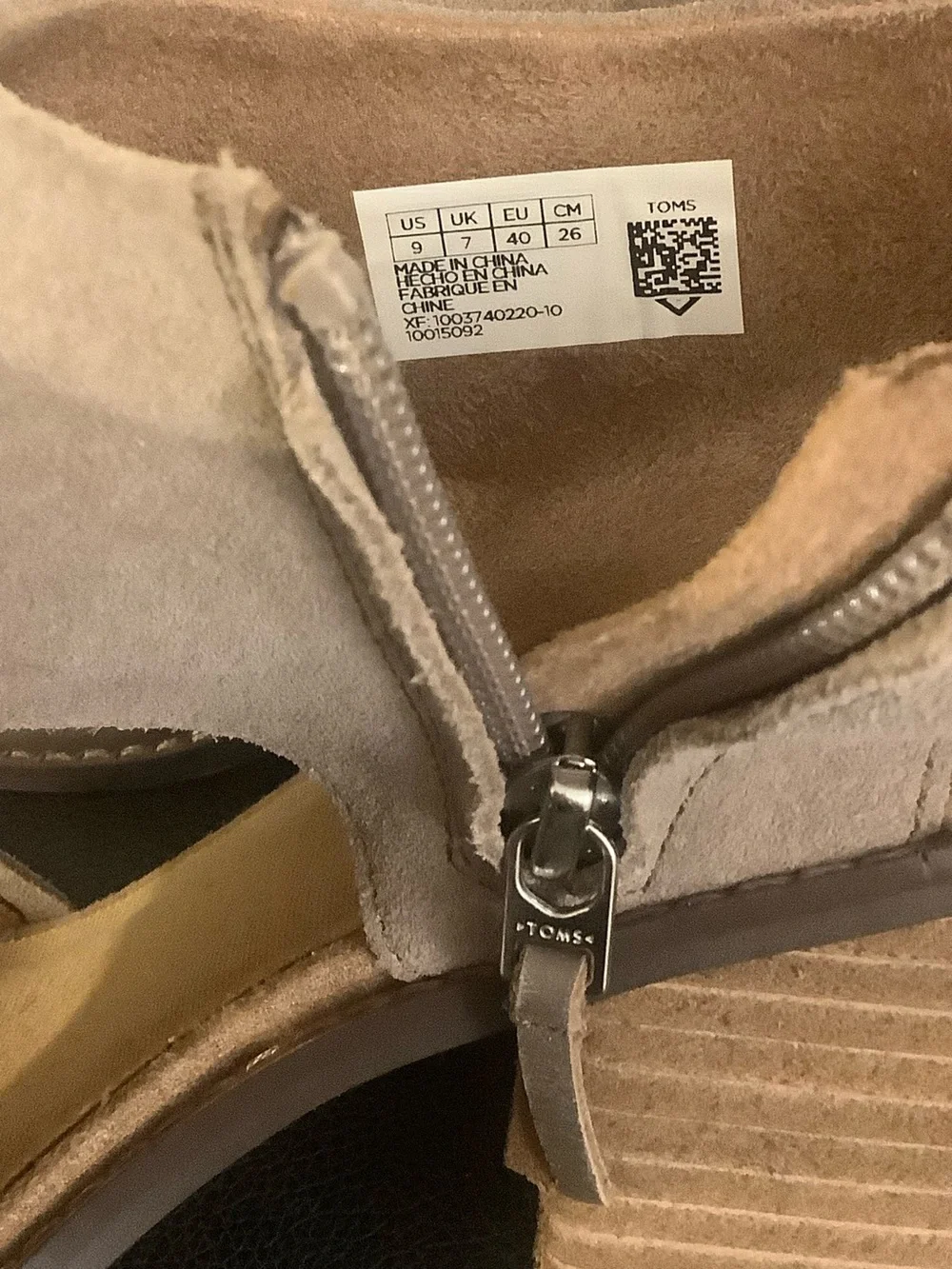 Toms Majorca Suede Block Sandals Size 9
